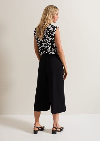 Phase Eight Lori Ponte Culottes Trousers Black USA | 8235904-RD